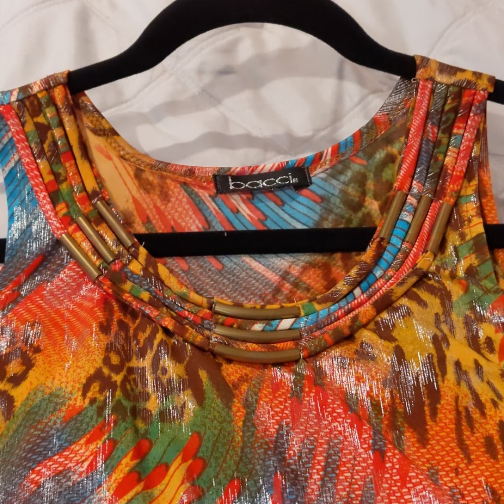 Bacci Embellished Neckline Sleeveless Tunic
